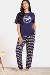 Zivame 2 Mile Fashion Knit Cotton Loungewear Set - Medieval Blue — thumbnail 2